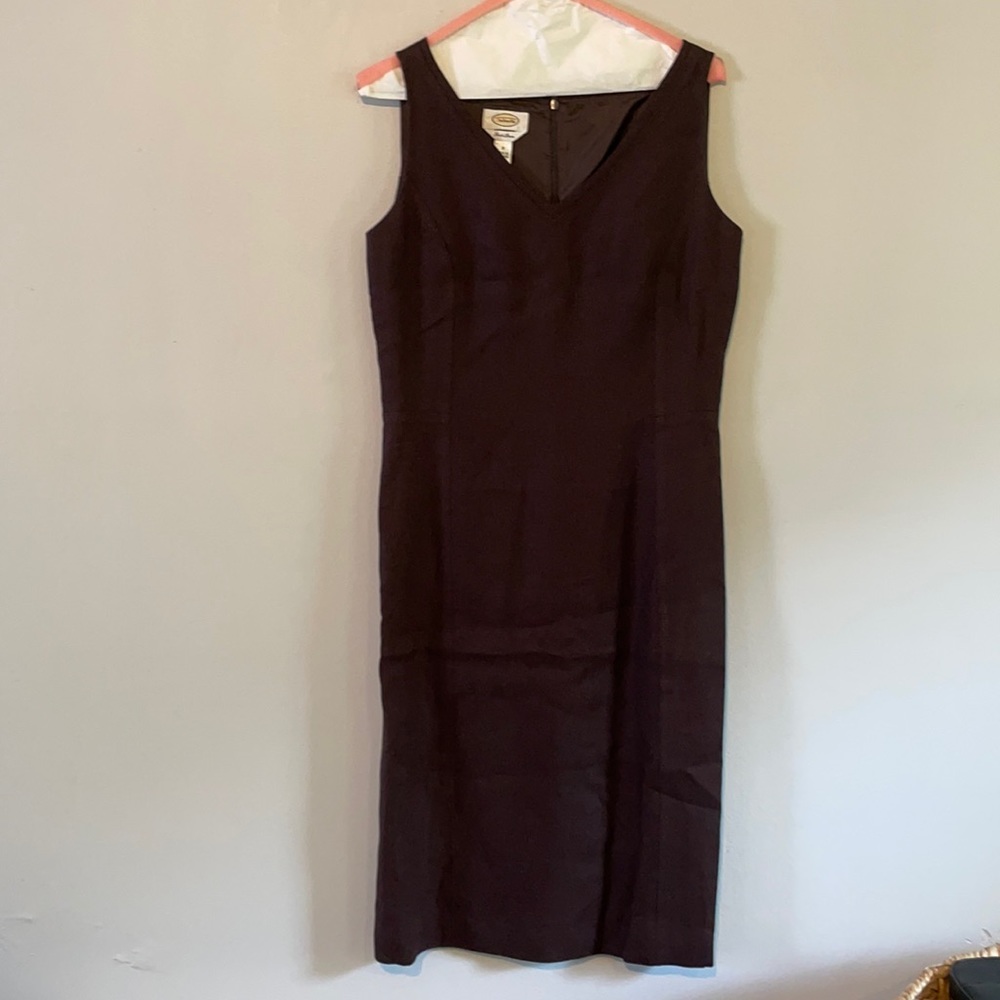 Talbots, Brown Linen, Sleeveless Dress, Sz8